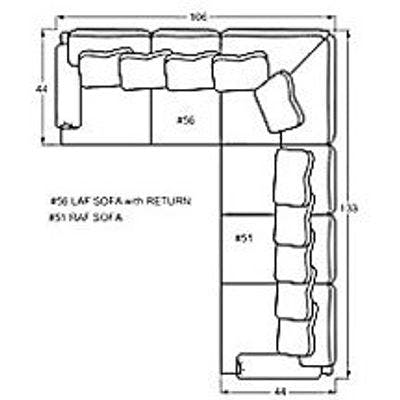 Layout C: Two Piece Sectional 106" x 139"