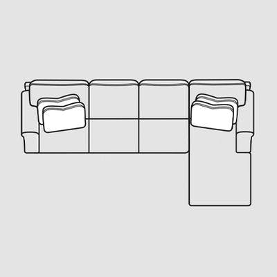 Layout D:  Two Piece Sectional. 115" x 68