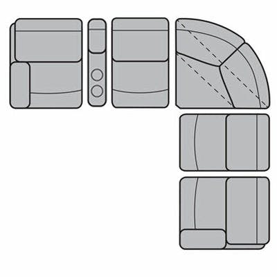 Layout A:  Six Piece Reclining Sectional 114" x 105"