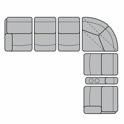 Layout C: Seven Piece Reclining Sectional 132" x 114"