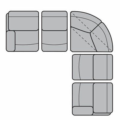 Layout F: Five Piece Reclining Sectional 105" x 105"