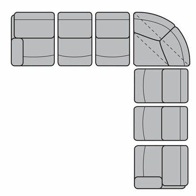 Layout G: Seven Piece Reclining Sectional 132" x 132"