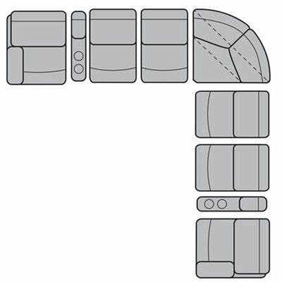Layout H: Nine Piece Reclining Sectional 141" x 141"