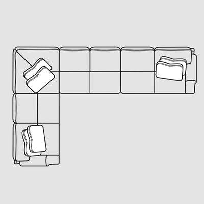 Layout E: Three Piece Sectional  99" x 155"