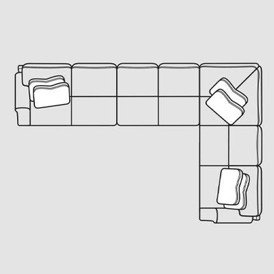 Layout F: Three Piece Sectional 155" x 99"