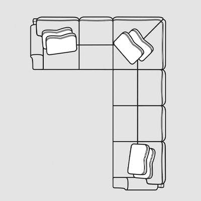 Layout C: Three Piece Sectional 107" x 136"