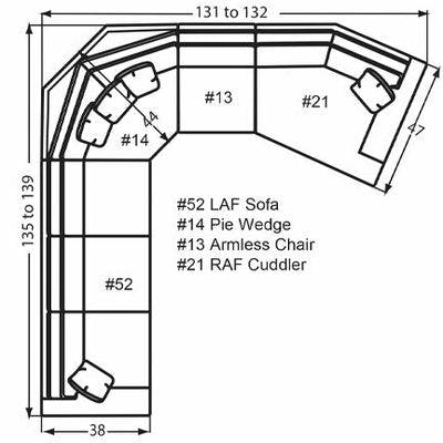 Layout Q: Four Piece Sectional 135" x 131" x 47"