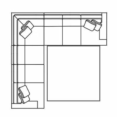 Layout A: Three Piece Sleeper Sectional 123" x 116"