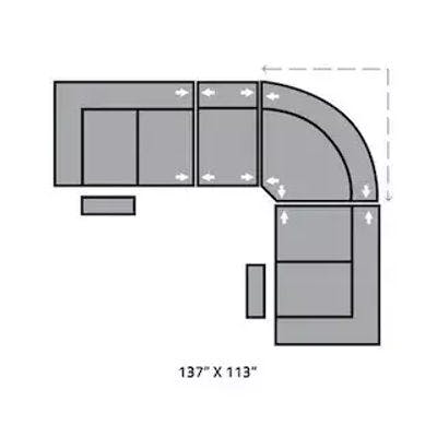 Layout B: Four Piece Sectional 137" x 113"