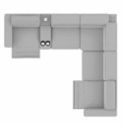 Layout E: Six Piece Sectional 117" x 130" (2 Recliners)