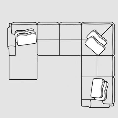 Layout F: Five Piece Sectional 65" x 134" x 104"