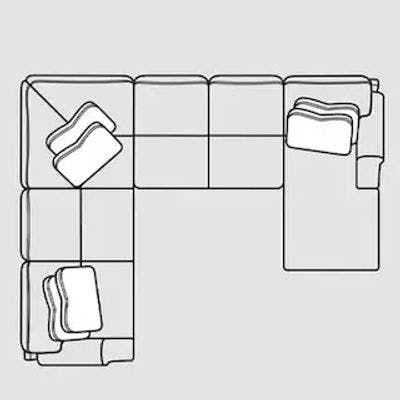 Layout E: Five Piece Sectional 106" x 136" x 65"