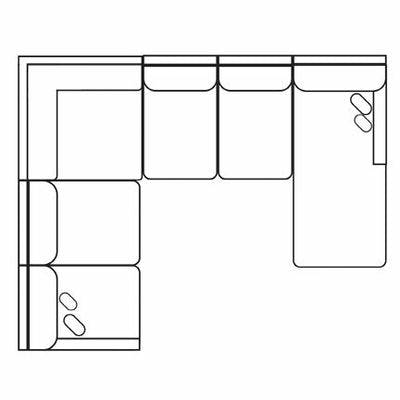 Layout G: Four Piece Sectional 92" x 124" (Two USB chargers)