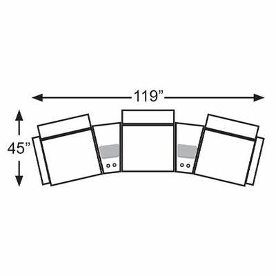 Layout B: Five Piece Home Theater Sectional 119" Wide (3 Recliners)
