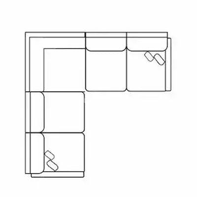 Layout E: Two Piece Sectional 107" x 104"
