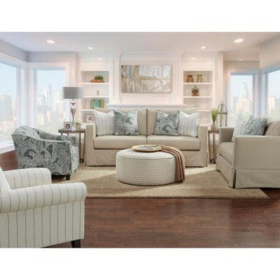 Beachside 5 Piece Living Room (Save $581) Sofa, Matching Chair and 1/2, 2 Accent Chairs and Ottoman