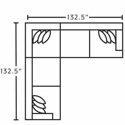 Layout C: Three Piece Sectional 132.5" x 132.5"