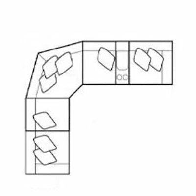 Layout G: Six Piece Reclining Sectional 127" x 141" (2 Recliners)