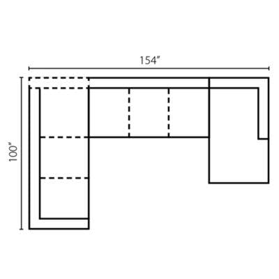 Layout C:  Three Piece Sectional 100" x 154" x 64"
