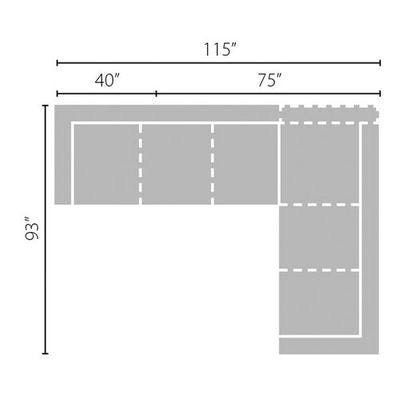 Layout C: Two Piece Sectional - 115" x 93"