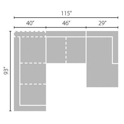 Layout D: Three Piece Sectional - 93" x 115"