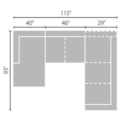 Layout E: Three Piece Sectional - 116" x 93"
