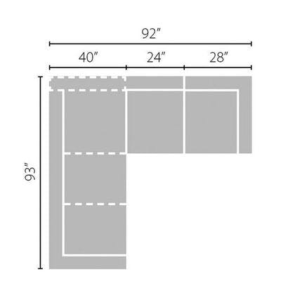 Layout F: Three Piece Sectional - 93" x 92"