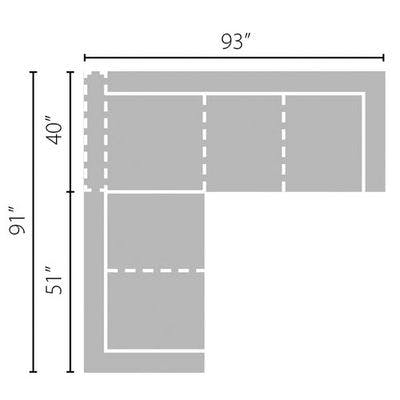 Layout C: Two Piece Sectional - 91" x 93"