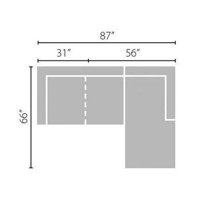 Layout B: Two Piece Sectional (Chaise Right Side) - 87" x 66"