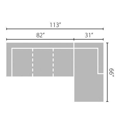 Layout D: Two Piece Sectional (Chaise Right Side) - 113" x 66"