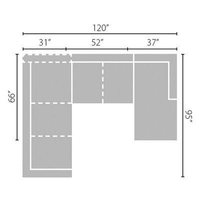 Layout F: Three Piece Sectional (Chaise Right Side) - 95" x 120" x 66"