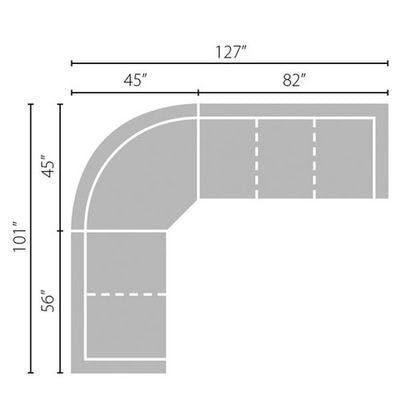 Layout G: Three Piece Sectional - 101" x 127"