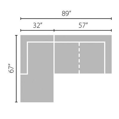 Layout A: Two Piece Sectional (Chaise Left Side) 67" x 89"