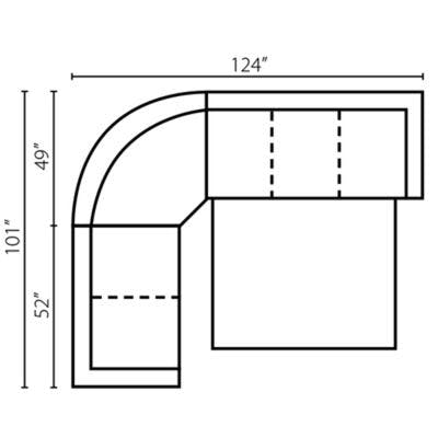Layout A: Three Piece Full Size Sleeper Sectional 101" x 124"