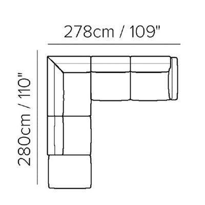 Layout C: Three Piece Sectional - 110" x 109"