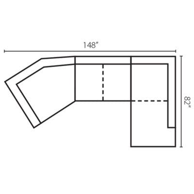 Layout G:  Three Piece Sectional 148" x 82"