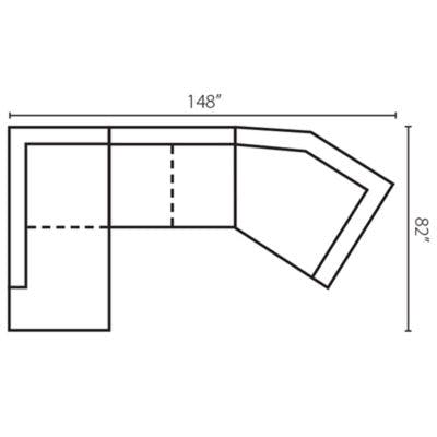 Layout H:  Three Piece Sectional 82" x 148"