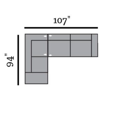 Layout B:  Two Piece Sectional 94" x 107"