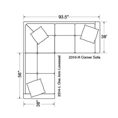 Two Piece Sectional (94" x 93.5")