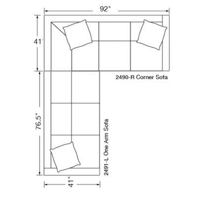 Layout C:  Two Piece Sectional (117.5" x 92"