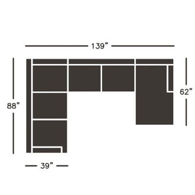 Layout A: Three Piece Sectional (88" x 139" x 62")