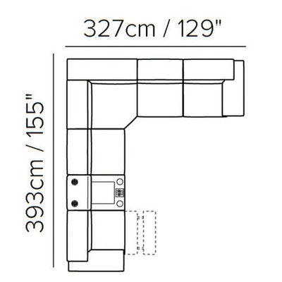Layout D - Six Piece Reclining Sectional - 155" x 129"