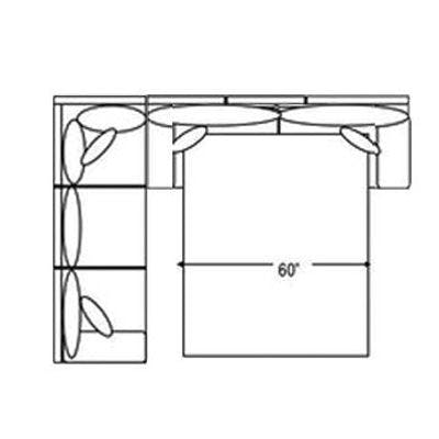 Layout B:  Two Piece Sleeper Sectional (Sleeper Right Side) 92" x 116"