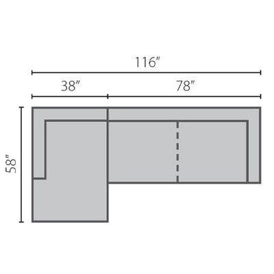 Layout A:  Two Piece Chaise Sectional  - 58" x 116"