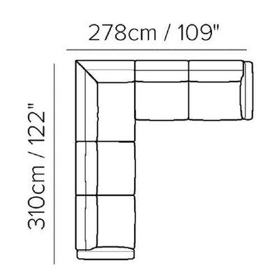 Layout D: Three Piece Sectional 109" x 122"