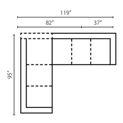 Layout F: Two Piece Sectional 95" x 119"