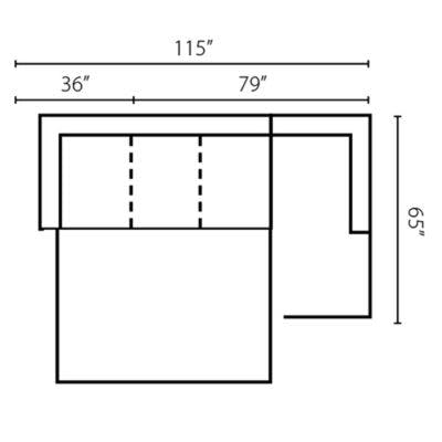 Layout C:   Two Piece Sleeper Sectional 115" x 65"