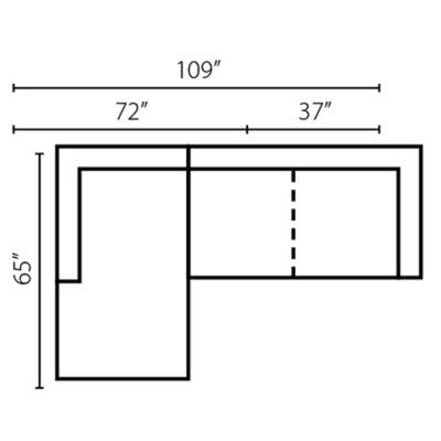 Layout H:  Two Piece Sectional 65" x 109"