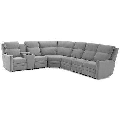Layout D: Four Piece Reclining Sectional with Four Power Headrest Recliners - 116" x 123"