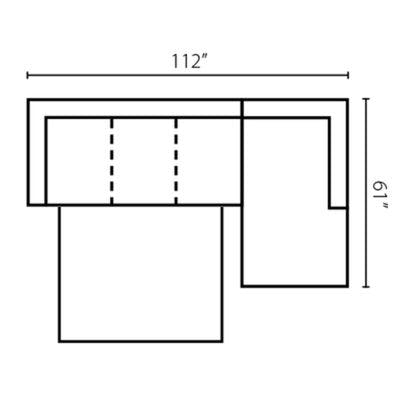 Layout C:  Two Piece Sleeper Sectional 112" x 61"